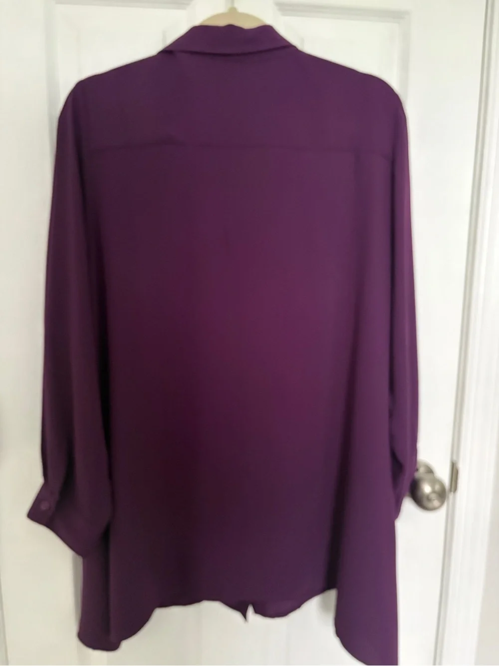 Chico's Purple Long-Sleeve Tunic Tops#0354